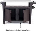 Keter Unity XL BBQ Side Table, Dimensions 134 x 51.7 x 89.6 cm, Grey, Weatherproof